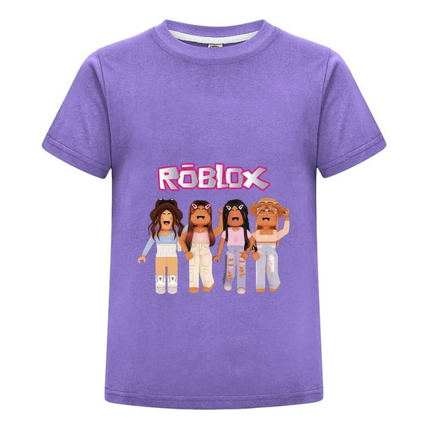 Playera Roblox para Ninas Niño, Camiseta de Algodón Infantil con Estilo de Videojuego, Ropa Casual para Uso Diario y Regalo