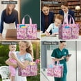 thumbnail image 6 of Floral Canvas Tote Bag for Women with Compartments, Large Cute Flower Teacher Student Shoulder Bag Nurse Purses Crossbody Bags Work Laptop Book Bag Satchels Handbags, 6 of 6