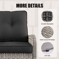 thumbnail image 4 of Sweecci 9 Pcs Wicker Patio Furniture Set, Double Rattan Outdoor Sectional Sofa, 360° Swivel Rocking Chairs, Conversation Set with Double Layer Side Table for Backyard Garden Poolside,Dark Grey, 4 of 6