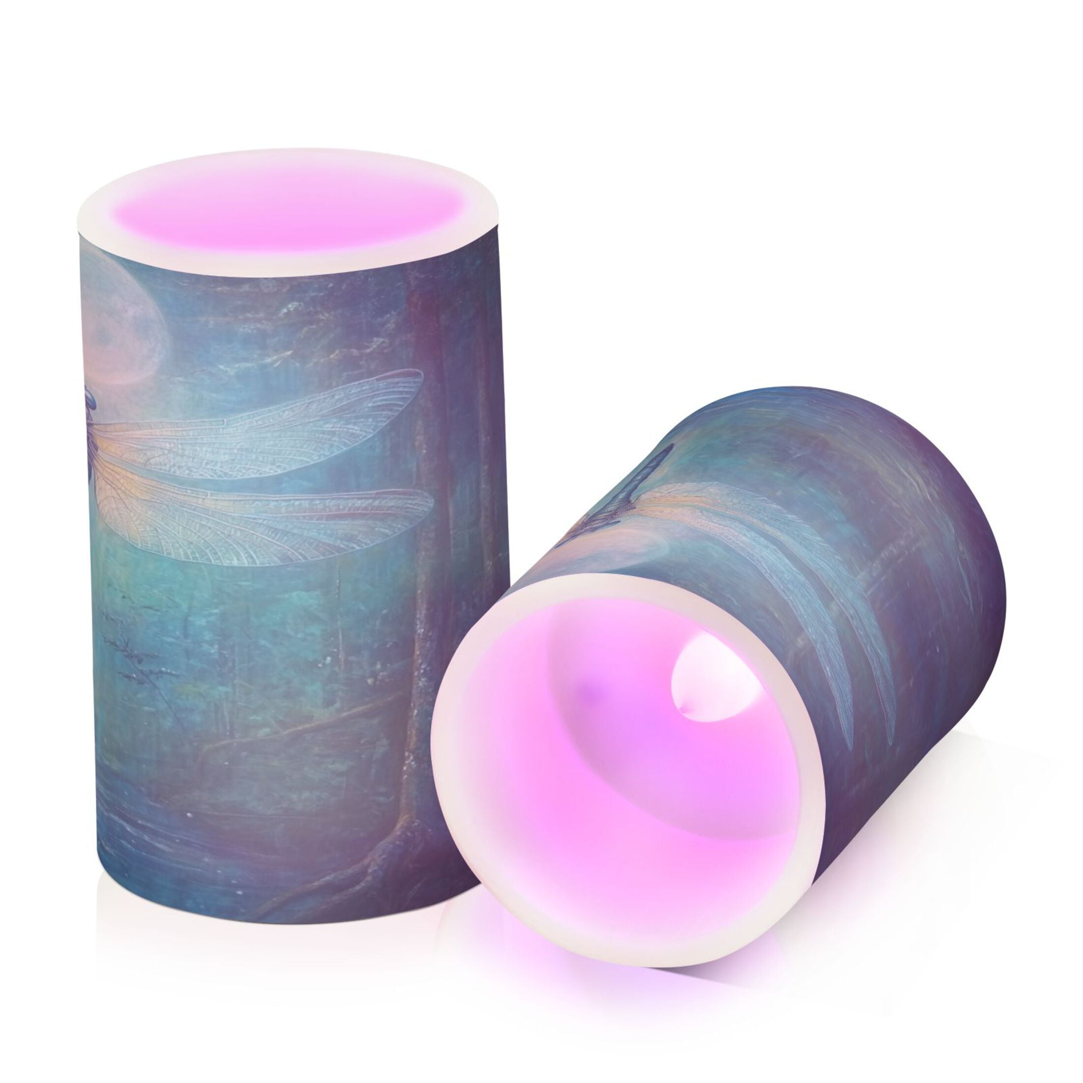 Wobogo Tranquility Dragonfly Combo Flameless Flickering Candle Light with Remote Control and Timer for Romantic Atmosphere