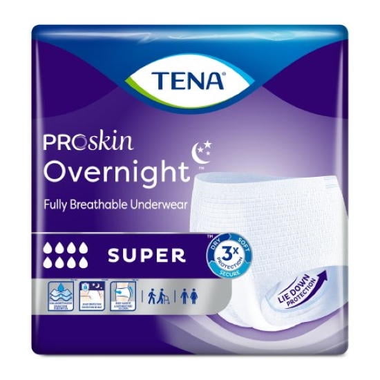 ProSkin Overnight Super Protective Tena Underwear- XL (55" to 66") | Pack of 12