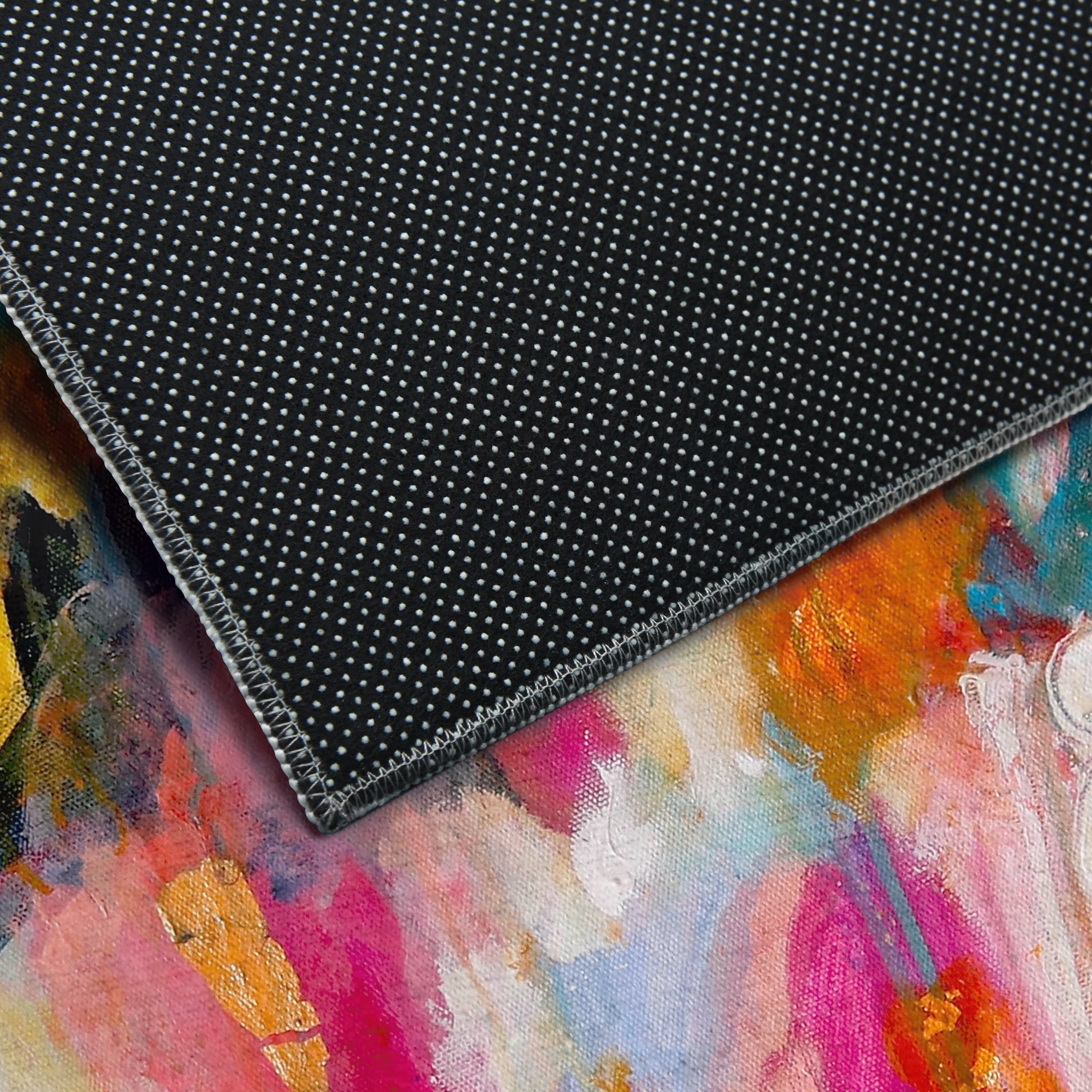 A Colorful Mindset Washable Abstract Art Area Rug size 8'x10', Power-loomed, Heavenly Softness with Non-Slipping Backing