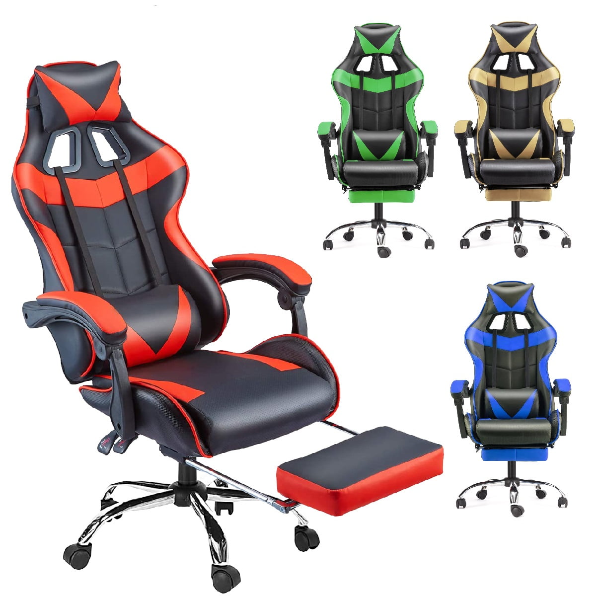 Black PC Gaming Chair for Adults, Large Size High Back Computer Desk