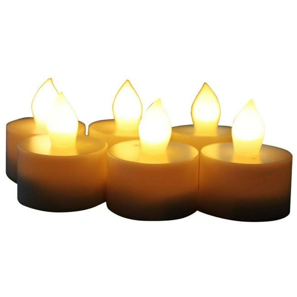 EcoGecko Set of 6 Indoor/Outdoor Flameless LED Tealight Candles with 4
