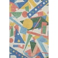 thumbnail image 2 of Addison Rugs Mayfield Premium Machine Washable Transitional Geometric Blue Rectangle Rug, 3' X 5' Machine Washable Transitional Geometric Blue Oversized Sherpa Throw Blanket, 2 of 7