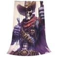 thumbnail image 2 of Balery Cool Skull Cowboy Manta de Felpa Suave y Acogedora – Cobija de Franela Aterciopelada para Cama, Lavable y Cálida para Sofá, Mascotas, Transpirable-60"x50", 2 of 7
