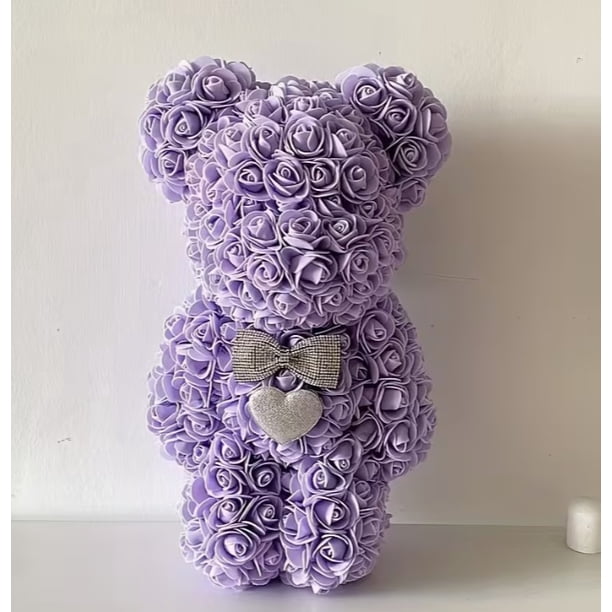 1 pieza de oso de flor eterna for Navidad, día de San Valentín chino y regalo del día de San Valentín, oso rosa de simulación de espuma eterna