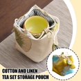 thumbnail image 3 of GINTBN Teapot Storage Bag Drawstring Storage Case Chinese Kung Fu Teaware Bag with Embroidery Portable Travel Tea Set Storage Bag Multi-Function Teacup Container 3.71 x 3.71 x 4.49 inch, 3 of 8