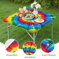 thumbnail image 4 of Colorful Rainbow Tie Dye Spiral Pattern Square Fitted Tablecloth with Elastic Edge,Square Table Cover,Washable Elastic Table Cover for Home Kitchen Party Decor 36"x36", 4 of 6