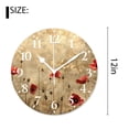 thumbnail image 2 of 12 Inch Wall Clock Battery Operated Silent Clock Decorative for Office, Kitchen, Outdoor, Living Room，Grunge Poppy Flower Floral Vintage Charming, 2 of 4