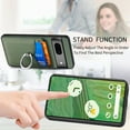 thumbnail image 4 of Carbon Fiber Patterned Case for Google Pixel 7, Wallet case with [360°Rotation Ring Kickstand] Credit Card Holder,PU Leather Shockproof Cover Women Men for Google Pixel 7, Green, 4 of 8