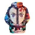 thumbnail image 3 of Demon Slayer Unisex Adult Hoodie Casual Hooded Sweatshirt Pullover Novelty 3D Printed Sweater Jacket 3XL, 3 of 8
