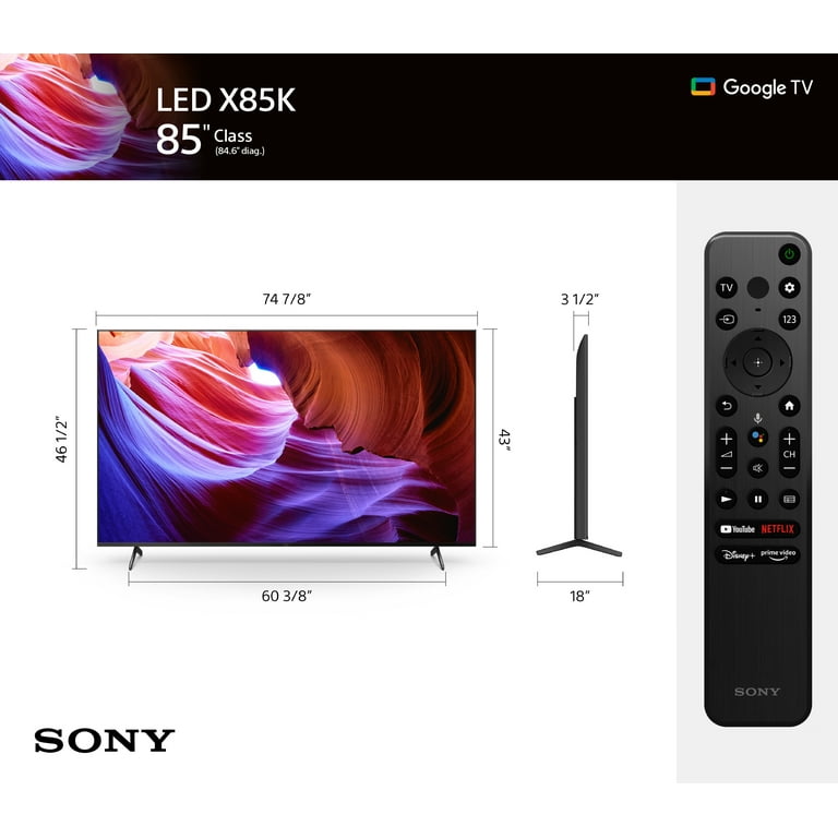 Ultra with TV Sony HD 4K Model Class X85K KD85X85K- 85” LED Smart 2022 Google