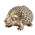thumbnail image 4 of COSMOBETTY 1Pcs Solid Brass Hedgehog Shaped Ornament Golden Retro Desktop Mini Animal Sculpture Decor 3.4X2X1.7 in, 4 of 8