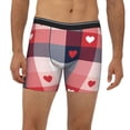 thumbnail image 2 of Disketp Heart Plaid Men's Boxer Briefs Men’s Underwear Boxer Briefs for Men, 2 of 7