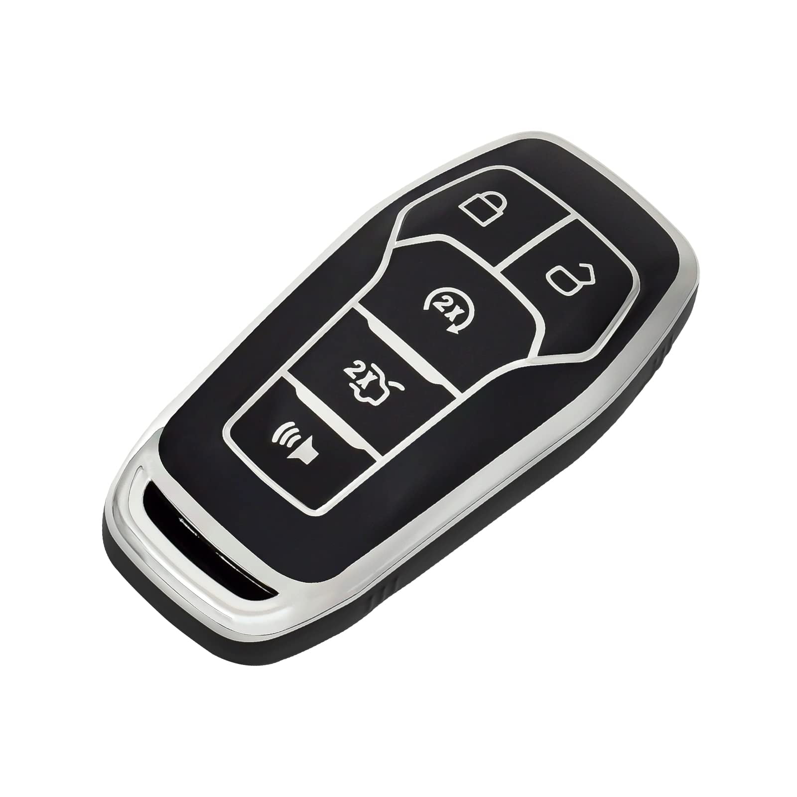 Silicone Key Fob Cover Case For Ford Mustang & Explorer 4-Button Remote - Protective Skin