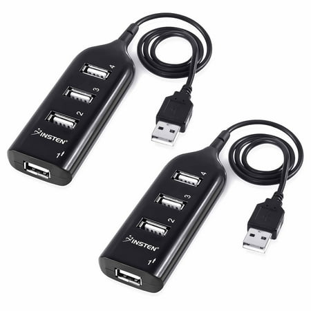 2 Pack 4 Port USB Hub Expander for Laptop PC Computer, External Multi 2.0 Splitter Extender for Macbook Pro 2015 & Air 2017 with Cable Cord