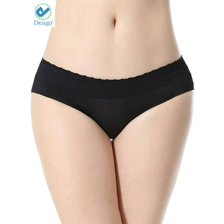 Deago Women's Sexy Padded Seamless Butt Lifter Briefs Hip Enhancer Body  Shaper Panties Underwear L size, Black 