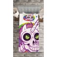 thumbnail image 3 of Ambesonne Cartoon Quilted Bedspread Set 2 Pcs, Unicorn Design, Twin Size, Multicolor, 3 of 3
