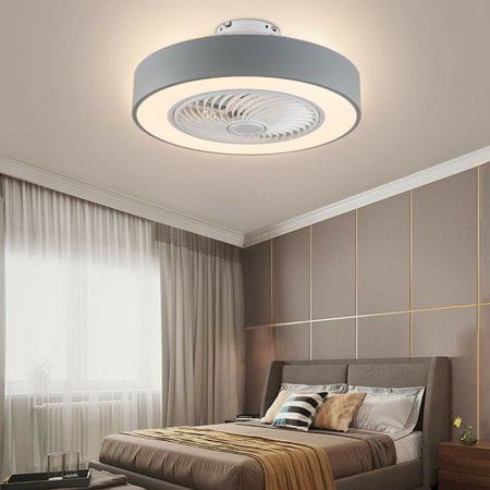 

22 Modern Invisible LED Ceiling Fan Light Round Lamp 3-Color w/ Remote Control 22 Round Invisible Ceiling Fan Light Bladeless LED 3Color Change Fan Lamp