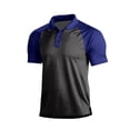 thumbnail image 2 of Fabrcox Mens Polo Shirts Short Sleeve Raglan Collared Golf Shirt Men Color Block Regular Fit Casual Workout Men's Athletic Shirts Blue XL, 2 of 7
