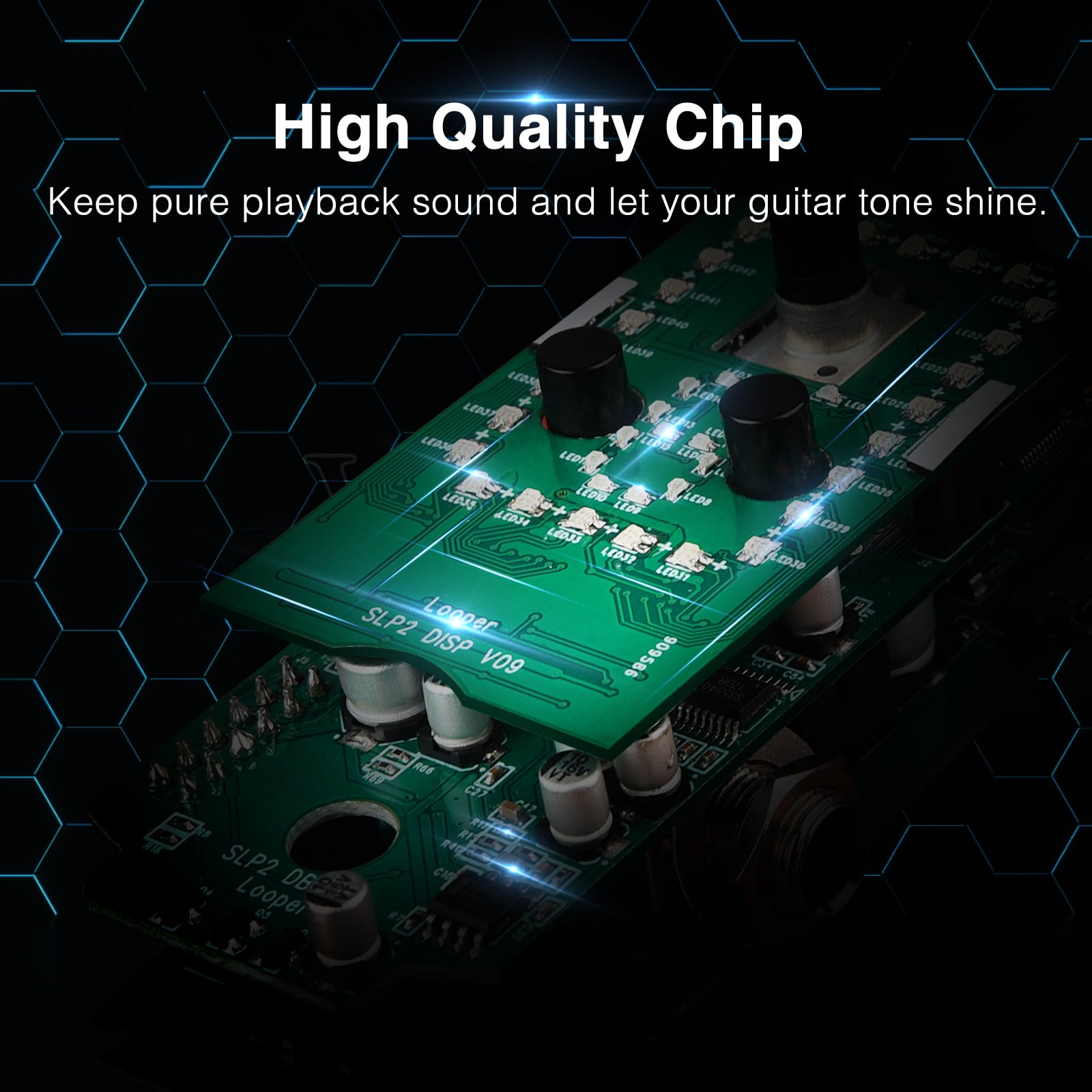 LEKATO Guitar Looper Pedal Effect Pedal with Tuner Function Looper Pedal Loops 9 Loops 40 minutes Record Time with USB Cable and 9V 0.6A Pedal Power Supply Adapter