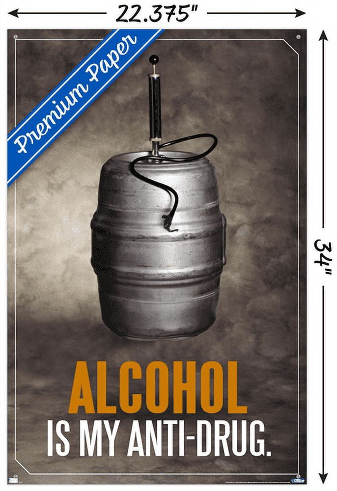 Alcohol - Anti-Drug Wall Poster with Push Pins, 22.375" x 34"