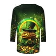 thumbnail image 5 of TaTaai St. Patrick's Day Women's Casual Print Round Neck 3/4 Sleeve T-Shirt Loose Top Gift, 5 of 5