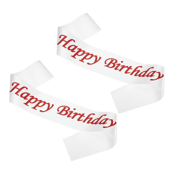 Uxcell Birthday Girls Sash, Birthday Sash for Women Satin Queen Princess Sash Party Decorations for Party Gifts Favors White 2 Pcs