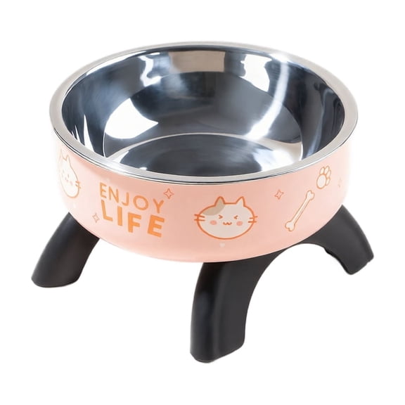 Ergonomic Elevated Cat Bowls Raised Stainless Steel Pet Feeding Dishes with Non‑slip Stand Detachable 2‑pack Food Water Bowls for Indoor Cats Small Dogs