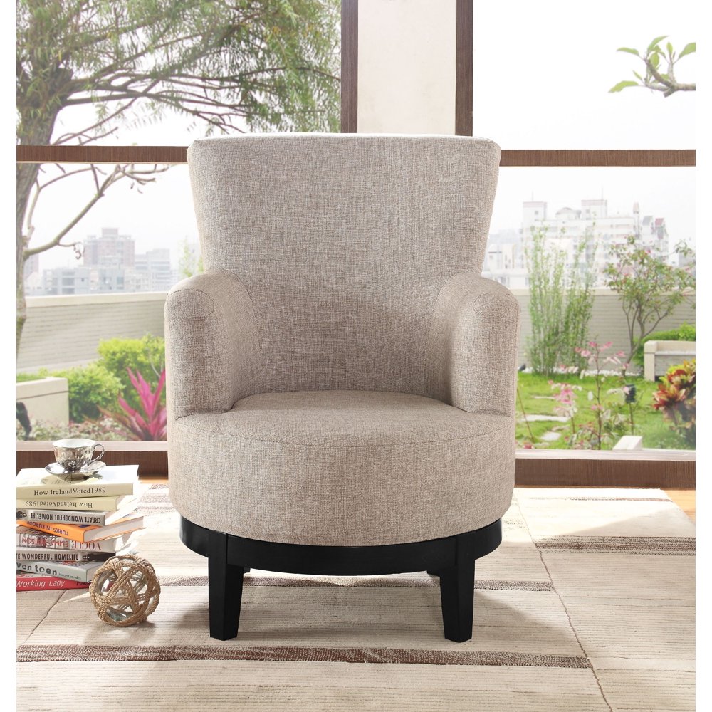Leonel Signature Swivel Accent Arm Chair, Light Brown color Walmart
