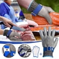 thumbnail image 3 of A9 Cut Resistant Glove, Food Grade Stainless Steel Wire Mesh Metal Gloves, Knife Cutting Gloves for Kitchen, Butcher Meat Cutting Oyster Shucking Fish Fillet, 3 of 9