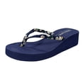 thumbnail image 5 of Arch Support Platform Flip Flops 2025 Summer Boho Casual Flower Beach Thong Slip on Sandals, 5 of 8