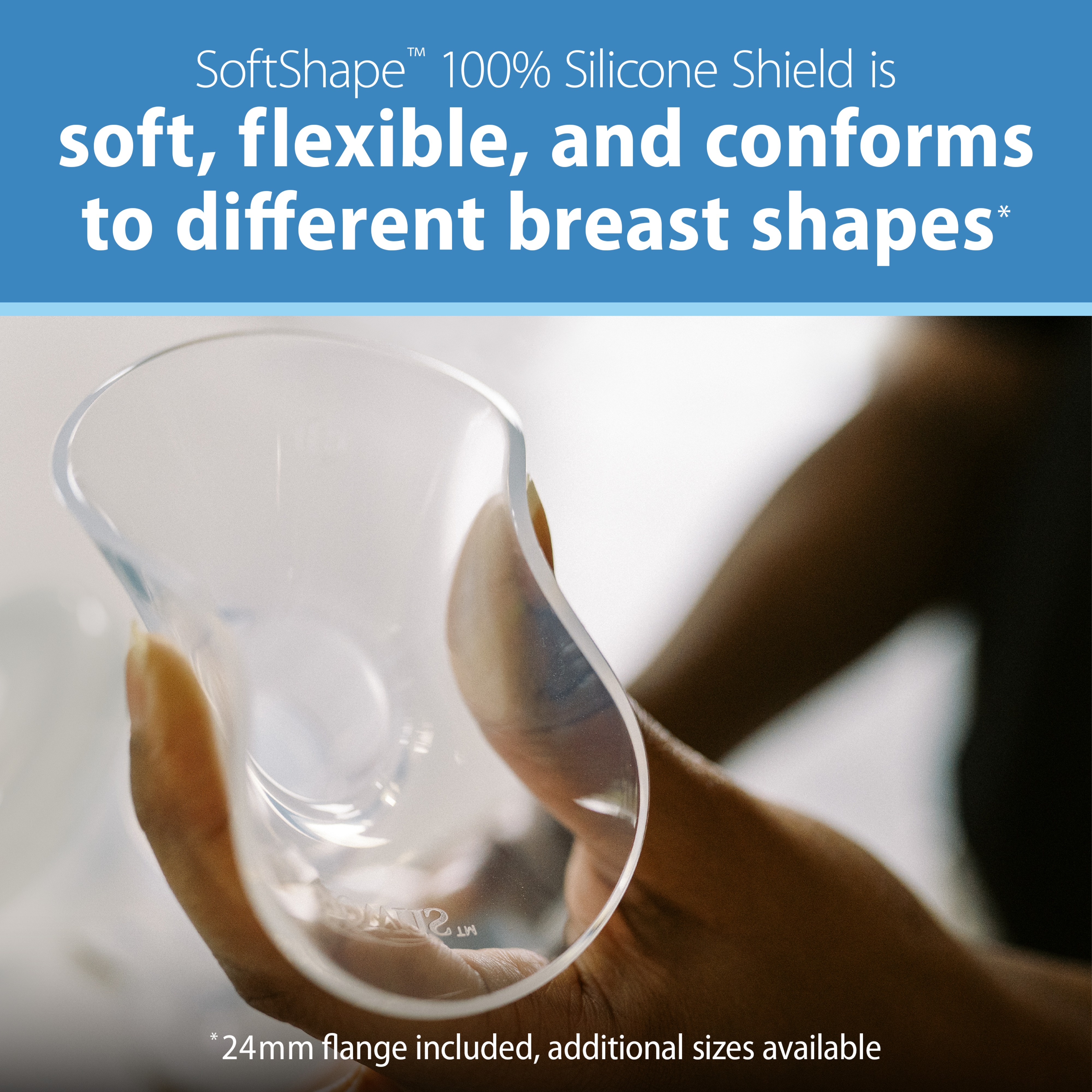 Dr. Brown's Softshape Silicone Shields, Flanges for Manual/Electric Breast Pumps, Size A (21mm), 2-Pack
