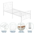 thumbnail image 6 of Yoneston 14" Twin Metal Platform Bed Frame with Creative Headboard,White, 6 of 10