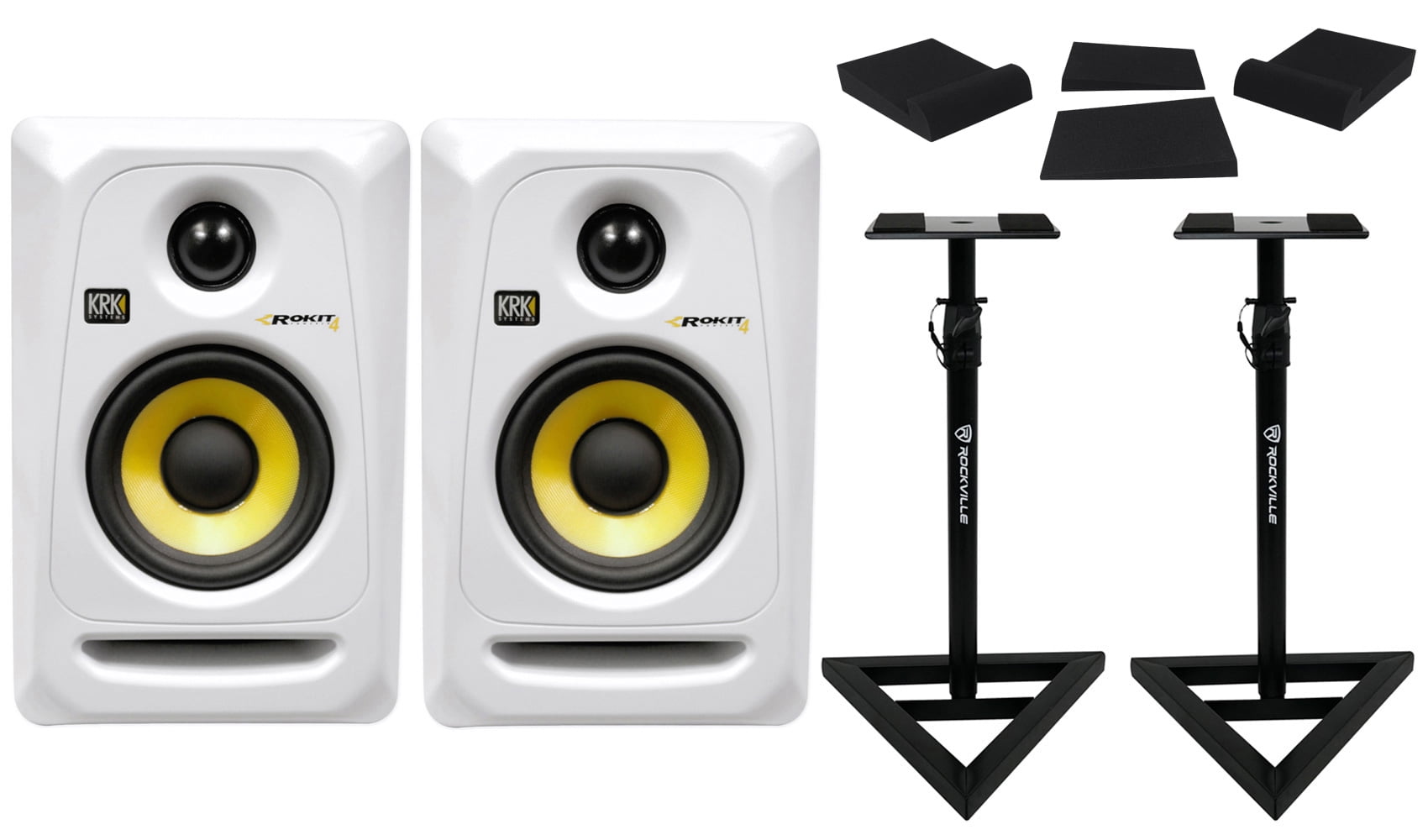 Stream Machine Rkprosr4 (2) KRK RP4G3W RP4-G3S White Rokit Powered 4