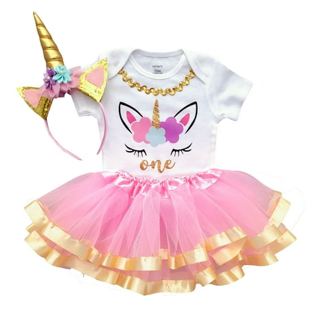 

Luke and Lulu First Birthday Outfit Baby Girl Tutu Unicorn Set -9M