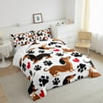 thumbnail image 4 of jejeloiu Cute Dachshund Bedding Comforter Set,Pet Animal Twin Comforter Sets,Dog Paw Prints Bedding Set For Children,Super Cozy Room Decor Reversible,2 Pieces, 4 of 8