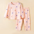 thumbnail image 2 of Little Girl's Outfits Boys Soft Pajamas Cartoon Prints Long Sleeves Kid Sleepwear Top Pants Clothes Sets for Girls Size 4-5T, 2 of 3