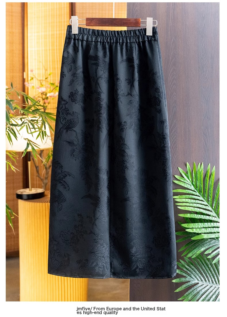 Jacquard Black Bustier Skirt Female Early Spring Style Beaded Disk ...