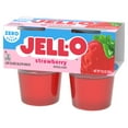 JellO Strawberry Sugar Free Jello Cups Gelatin Snack, 4 Ct Cups