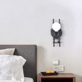thumbnail image 3 of Aplique de pared interior humanoide E27 Lámpara de pared industrial moderna Lámpara de pared de estilo simple para sala de estar Pasillo Dormitorio 220V Bombilla no incluida (Negro) -, 3 of 5