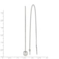 thumbnail image 2 of 7mm Stainless Steel Polished Disc Dangle Threader Earrings 165.8x7mm Wide Dangle Earring for Women, 2 of 2