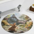 thumbnail image 4 of Easter Bunnies Rabbits Floral Medallion Round Rug - Small Round Area Rug, Soft Non-Slip Machine Washable Bedroom Mat Indoor Accent Entry Carpet for Office Desk Dorm Hallway, 4 of 7