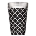 thumbnail image 2 of 12oz Quatrefoil Paper Cups, black, 6ct, 2 of 2