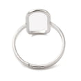 thumbnail image 2 of Non-Tarnish 304 Stainless Steel Hollow Rectangle Adjustable Ring for Women Stainless Steel Color US Size 6 1/4(16.7mm), 2 of 3