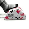 thumbnail image 5 of Valentine Foot Rest, Different Types of Heart Shapes Romance Love Theme Watercolor Striped Art, Non-Slip Backing Adjustable Ergonomic Memory Foam Leg Support for Office, Pink Black White, by Ambesonne, 5 of 5