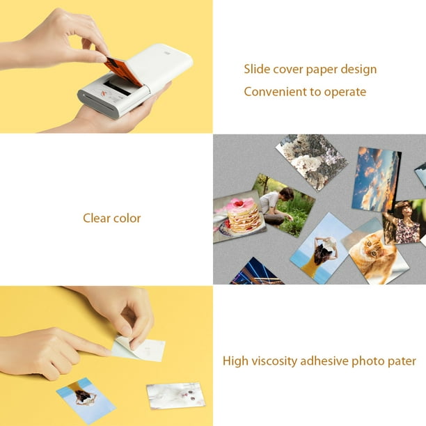 Xiaomi Mi Portable 2x3 Instant Photo Printer with AR Audio Photos Dynamic  Videos Printing Pictures on Zink Sticky-Backed Paper from Your iOS &  Android Device : : Electronics