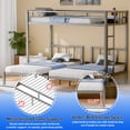 thumbnail image 3 of Kacho Triple Bunk Bed, Metal Bunk Bed Frame for Twin over Twin over Twin Bunk Bed with Safety Full-Length Guardrails, for room Bedroom, Easy Assembly, No Box Spring Needed, Gray, 3 of 8