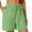 Mint Green, variant on PUYAHG Women's 7" Linen Cotton Shorts Workout Gym Solid Color Comfortable Elastic Wide Leg Casual Shorts Drawstring High Waisted with Pocket Blue,L